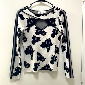 Black and white cutout sweater